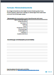 Formular Führerscheinkontrolle