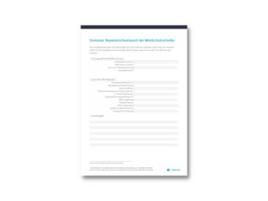 Formular zur Reparatur/zum Austausch von Windschutzscheiben