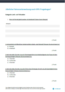 Vorlage jährliche UVV Unterweisung
