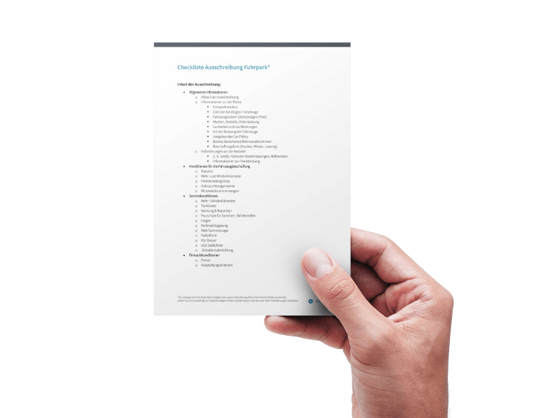 Vorschau der Checkliste für Ausschreibungen im Fuhrpark