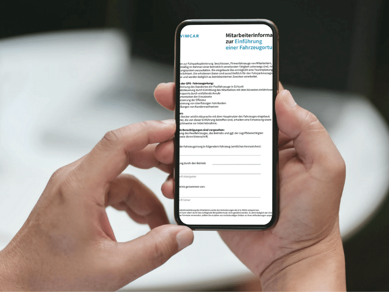 Mitarbeiterinformation Einführung Fahrzeugortung Screenshot Smartphone