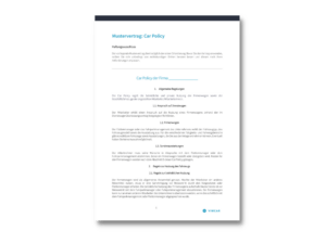 Mustervertrag Car Policy