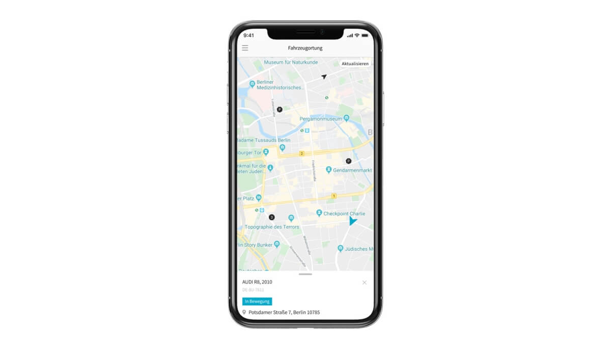 Tracking Software auf Smartphone geöffnet