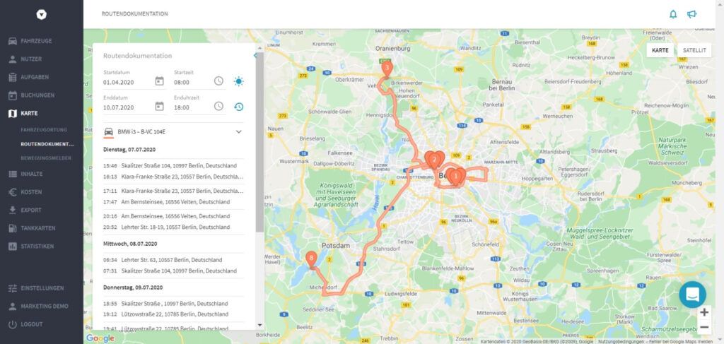Tracking Software Vimcar Fleet