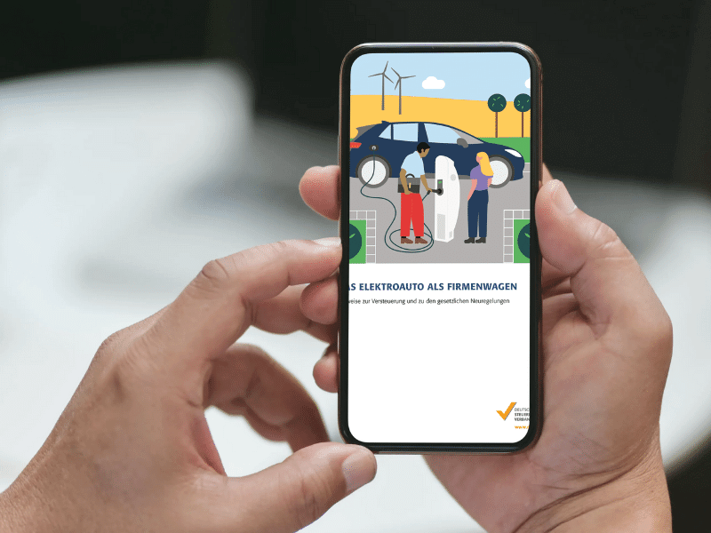 Broschüre auf Smartphone geöffnet