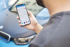 Fahrtenbuch auf Smartphone geöffnet